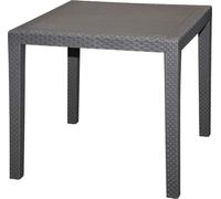 Table de jardin KING RATTAN en anthracite - env. 79 x 79 cm - Table de jardin en plastique aspect rotin plat