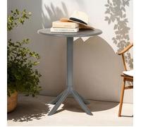 Table de jardin LUZ, Petite Table d'Extérieur Ronde et Compacte Idéale pour un Balcon ou une Terrasse, Gris