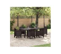 Table de jardin Marron 200x100x73 cm en poly rattan