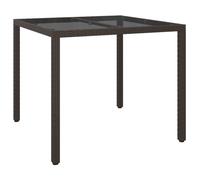 Table de jardin - Marron - 90x90 cm - Poly rotin synthétique - 4 personnes