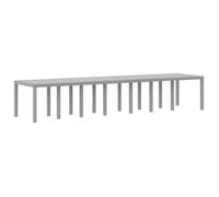 Table de jardin moderne - vidaXL - 400x100x73 cm - Gris clair - Polyrotin - Cadre en métal - Résistant aux intempéries