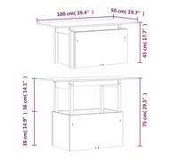 Table de jardin - MOTHINESSTO - 100x50 cm - Bois massif de pin - Ajustable en hauteur - Extérieur