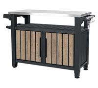 Table de jardin multifonctionnelle KETER UNITY XL 207L - 134 x 52 x 90 cm - frêne