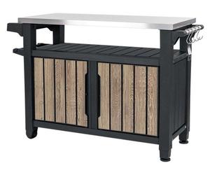 Table de jardin multifonctionnelle KETER UNITY XL 207L - 134 x 52 x 90 cm - frêne