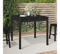 Table de jardin noir 82,5x82,5x76 cm bois massif de pin G
