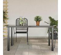 Table de jardin noire, 150x90x74 cm, en aluminium et verre, résistante aux intempéries, idéale pour l'extérieur, terrasse ou balcon, stable et durable. Table d'appoint, table de camping, pliable et es