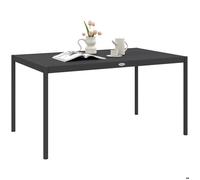 Outsunny Table de jardin rectangulaire pour 6 personnes plateau en aluminium table de salle š€ manger extšŠrieur plateau š€ lattes dim. 145L x 90l x 74H cm gris