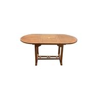Table de jardin ovale extensible en teck brut 6 personnes KAJANG