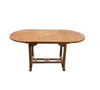 Table de jardin ovale extensible en teck brut 6 personnes KAJANG