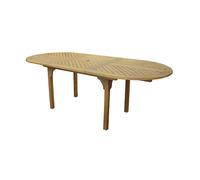 Table de jardin ovale extensible Eucalyptus imitation Teck - Durban - L.160/220 x l.100 cm - 6/8 personnes