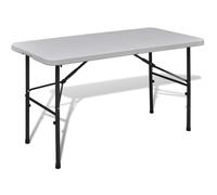vidaXL Table de jardin pliante 122 cm HDPE blanc