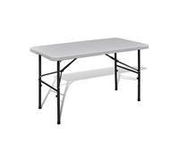 vidaXL Table de jardin pliante 122 cm HDPE blanc