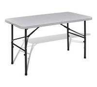 vidaXL Table de jardin pliante 122 cm HDPE blanc