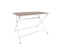 Table de Jardin Pliable "Barcelone" 110cm Blanc & Naturel