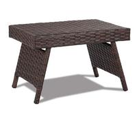 Table de Jardin Pliable en Polyrotin,Table d'Appoint en Résine Tressée pour Jardin,Balcon,Terrasse 60 x 40 x 39CM