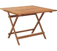 Table de jardin pliable, pour terrasse et patio, en bois d'acacia massif huilé, avec trou de parasol, 90x90x75 cm
