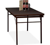 Table de jardin pliable Relaxdays, largeur : 166 - 215 cm, plastique, acier, résistante aux intempéries, 8 personnes, table de camping, marron