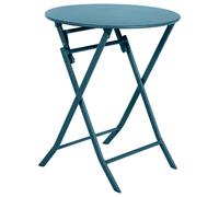 Table de jardin pliable ronde Greensboro - 2 Places - Bleu canard