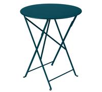 Table de jardin pliante 2 personnes FERMOB Bistro Ø 60 cm - Bleu Acapulco