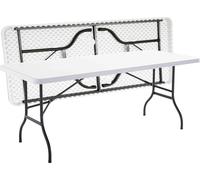 Table de jardin pliante 8 places Blanc - 180cm x 74cm x 74cm - Oviala REKKEM