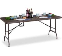Table de jardin pliante aspect bois