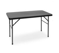 Table de jardin pliante BASTIAN, rectangulaire, H x L x P : 74 x 121,5 x 61,5 cm, métal, plastique, effet rotin, noir