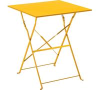 Table de jardin pliante bistrot 60 cm en acier jaune - Oviala Rome
