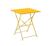 Table de jardin pliante bistrot 60 cm en acier jaune - Oviala Rome