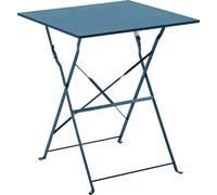 Table de jardin pliante bistrot en acier 60 cm bleu pacific - Oviala Rome