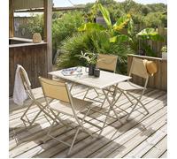 Table de jardin pliante rectangulaire AZUA Argile 4 places - Aluminium traité époxy Hespéride