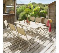 Table de jardin pliante rectangulaire AZUA Argile 6 places - Aluminium traité époxy Hespéride