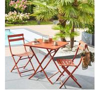 Hespéride Table de jardin pliante carrée GREENSBORO Ambre 2 places – Acier traité époxy