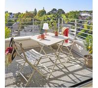 Hespéride – Table jardin GREENSBORO pliante carrée 2 places, acier traité époxy antirouille – Argile