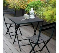 Table de jardin pliante carrée GREENSBORO Graphite 2 places - Acier traité époxy, Traitement antirouille renforcé Hespéride