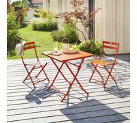 Table de jardin pliante carrée GREENSBORO Terre battue 2 places - Roland-Garros x Hespéride