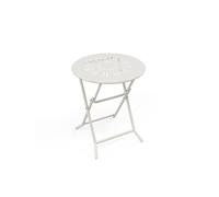 Table de jardin pliante D.60 cm en métal façon fer forgé - Blanc - GUERMANTES de MYLIA