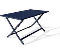 DCB Garden Table de jardin pliante MARIUS – aluminium 140x80 cm – Bleu nuit
