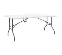 Table de jardin pliante en PEHD 180 x 72 x 72 cm en blanc