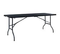 Table de jardin pliante en PEHD 180 x 72 x 72 cm en noir