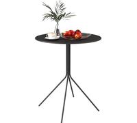Table de jardin pliante Fortuna Lai Ø60 x 71 cm, table de balcon résistante aux intempéries en acier, table d'appoint ronde avec patins, table de salle à manger d'extérieur, table de camping, table de