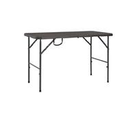 vidaXL Table de jardin pliante brune 120x60x74 cm HDPE aspect rotin