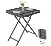 Table de jardin pliante Outsunny, 70 x 70 cm, résistante aux intempéries, table de balcon noire