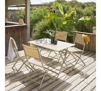 Table de jardin pliante rectangulaire AZUA Argile 4 places - Aluminium traité époxy Hespéride