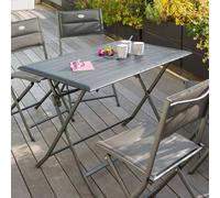 Table de jardin pliante rectangulaire AZUA Graphite 4 places - Aluminium traité époxy Hespéride