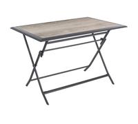 Table de jardin pliante rectangulaire ""Azua"" gris smoke 4 places en aluminium traité époxy - Hespéride