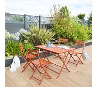 Table de jardin pliante rectangulaire GREENSBORO Ambre 4 places - Acier traité époxy, Traitement antirouille renforcé Hespéride