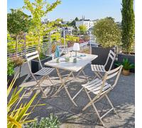 Table de jardin pliante rectangulaire GREENSBORO Argile 4 places - Acier traité époxy, Traitement antirouille renforcé Hespéride