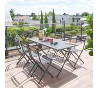 Table de jardin pliante rectangulaire GREENSBORO Graphite 6 places - Acier traité époxy, Traitement antirouille renforcé Hespéride