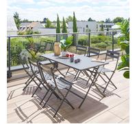 Table de jardin pliante rectangulaire GREENSBORO Graphite 6 places - Acier traité époxy, Traitement antirouille renforcé Hespéride
