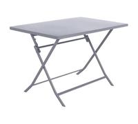 Table de jardin pliante rectangulaire GREENSBORO Gris quartz 4 places - Acier traité époxy, Traitement antirouille renforcé Hespéride